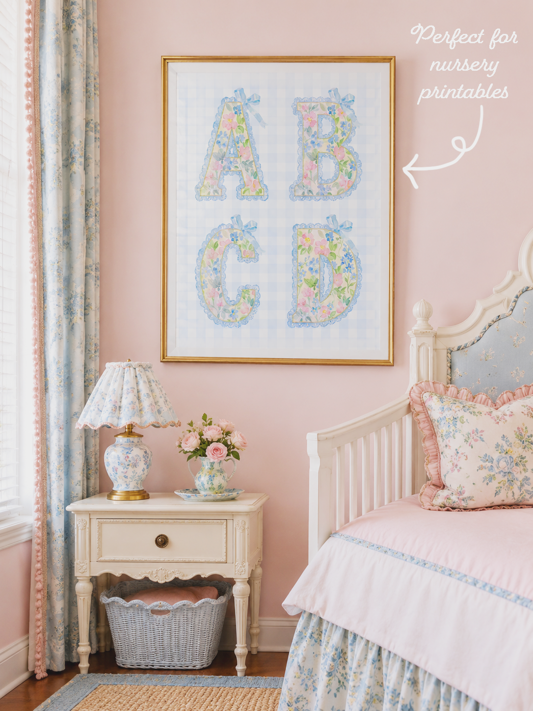 Watercolor Floral Alphabet Clipart – Preppy Letter Set