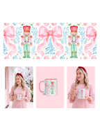 Pink Nutcracker Christmas Mug Wrap Design + 13 Mockups
