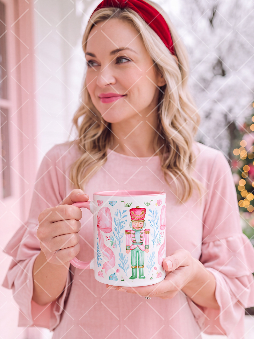 Pink Nutcracker Christmas Mug Wrap Design + 13 Mockups