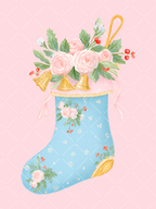 Preppy Pink Christmas Watercolor Clipart Set – 23 PNGs