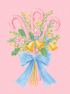 Preppy Pink Christmas Watercolor Clipart Set – 23 PNGs
