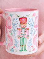 Pink Nutcracker Christmas Mug Wrap Design + 13 Mockups