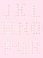 Watercolor Pink Gingham Pearl Alphabet Clipart Set