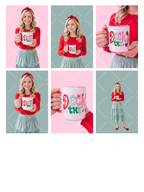 Deck the Halls Preppy Christmas 11 oz Mug Wrap + Styled Mockups