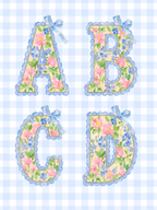 Watercolor Floral Alphabet Clipart – Preppy Letter Set