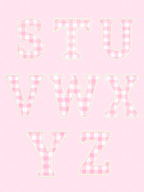 Watercolor Pink Gingham Pearl Alphabet Clipart Set