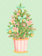 Preppy Pink Christmas Watercolor Clipart Set – 23 PNGs