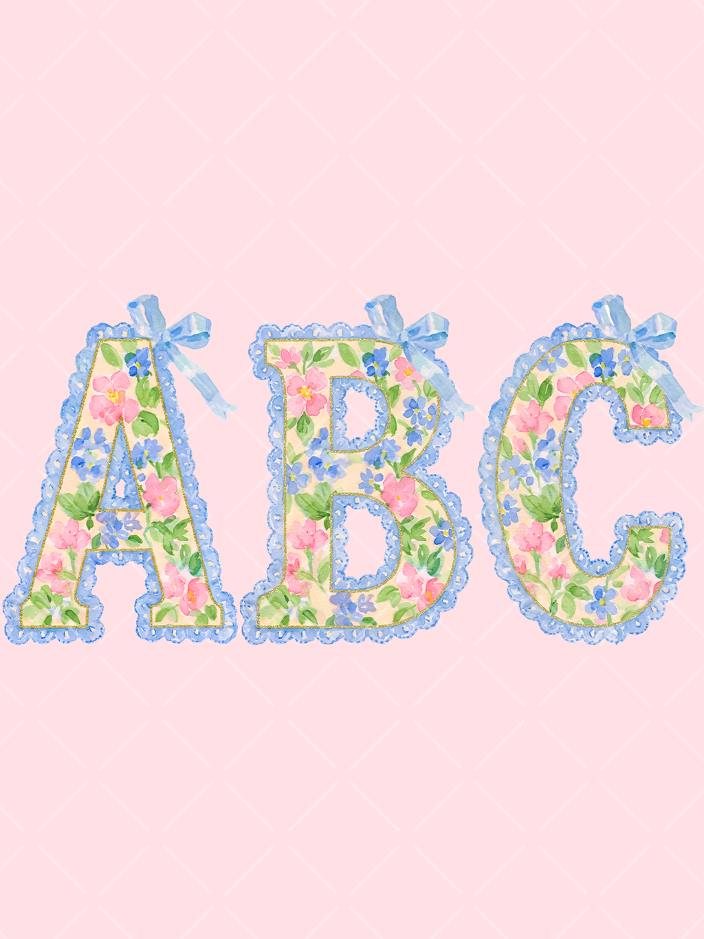 Watercolor Floral Alphabet Clipart – Preppy Letter Set