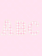 Watercolor Pink Gingham Pearl Alphabet Clipart Set