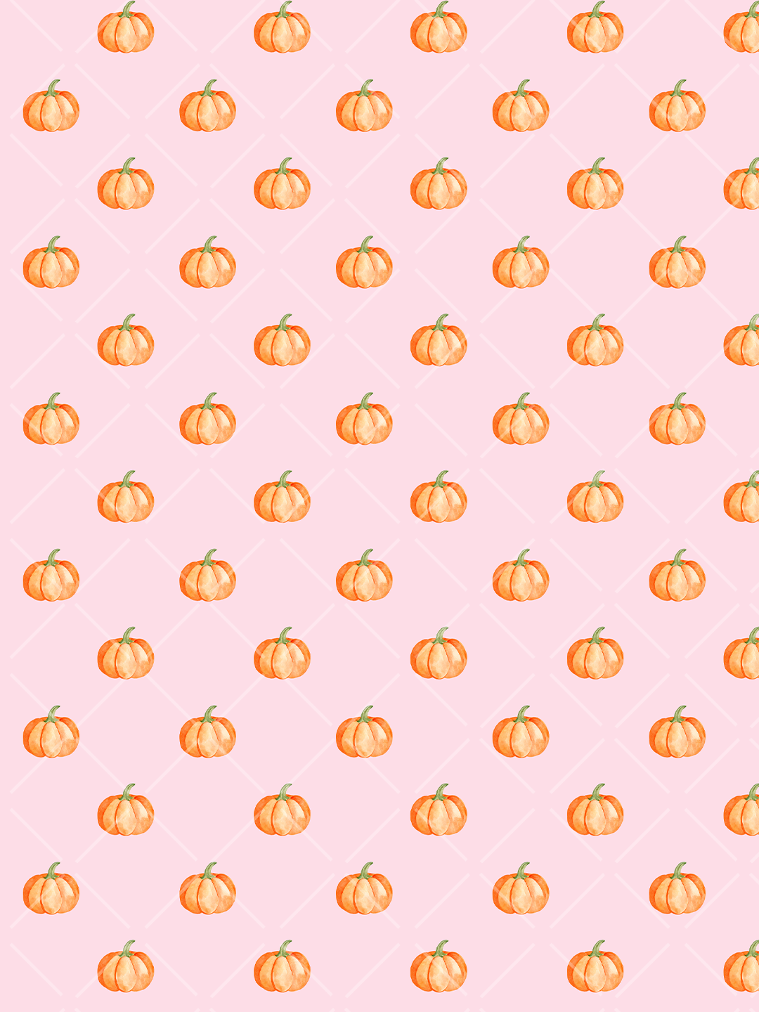 Watercolor Pumpkins on Pink Seamless Pattern