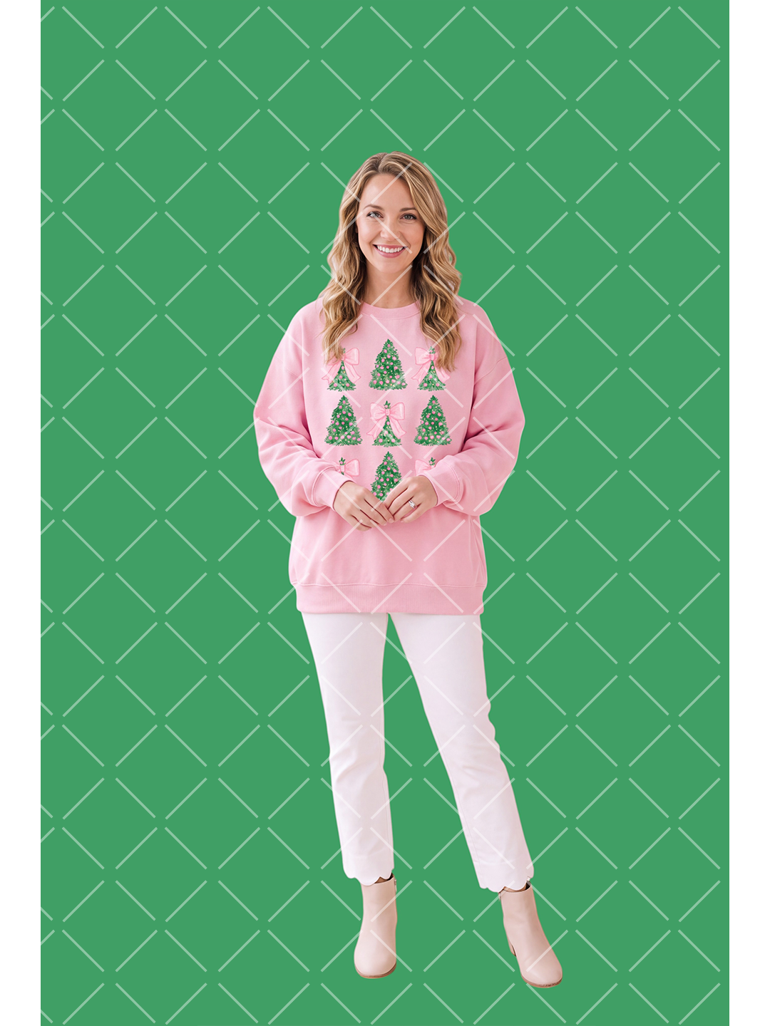Pink Bow Christmas Tree PNG Design + 13 Styled Mockups