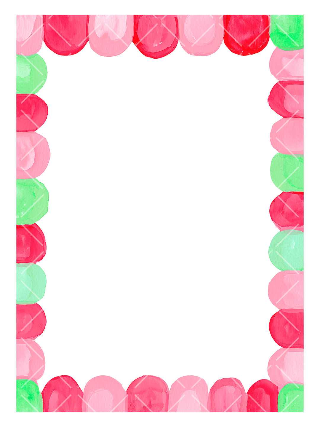 Watercolor Christmas A7 Frames Clipart Set
