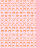 Seamless pattern of hand-drawn orange bows, wavy orange stripes, and a subtle diagonal lattice on a soft pink background.
