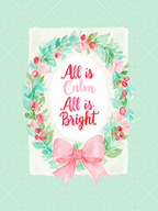 Watercolor Christmas A7 Frames Clipart Set