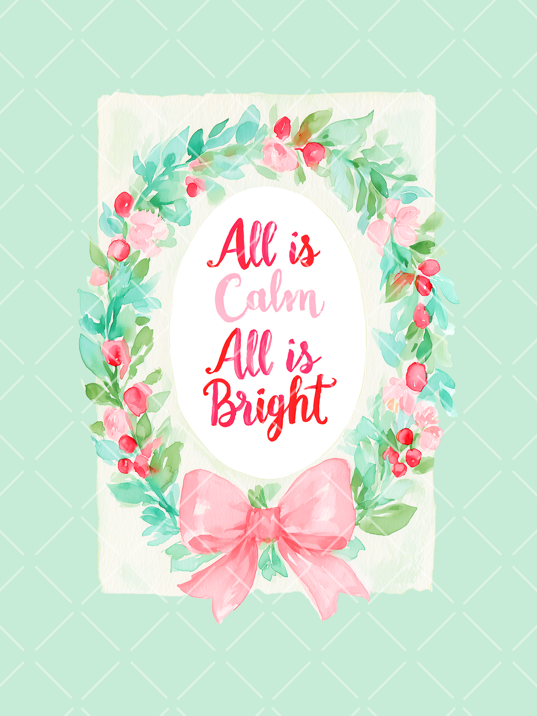 Watercolor Christmas A7 Frames Clipart Set