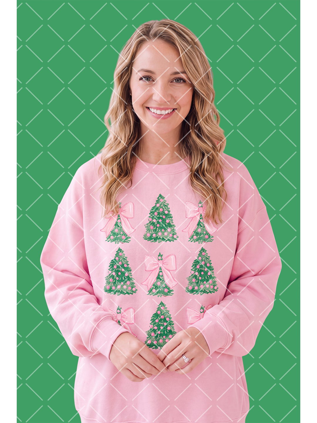 Pink Bow Christmas Tree PNG Design + 13 Styled Mockups
