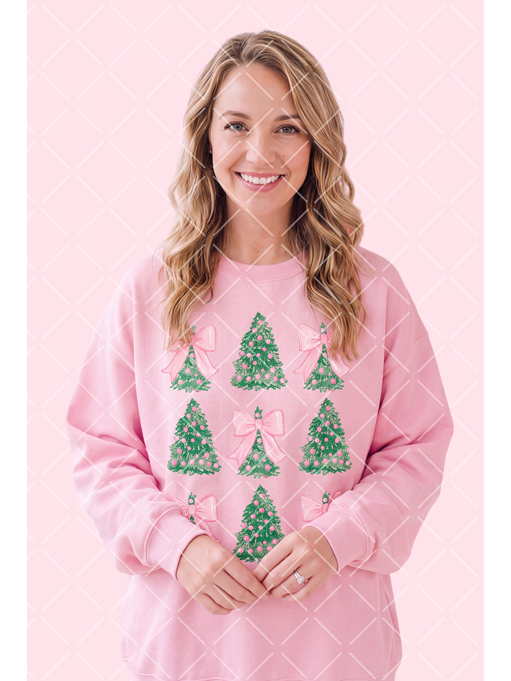 Pink Bow Christmas Tree PNG Design + 13 Styled Mockups