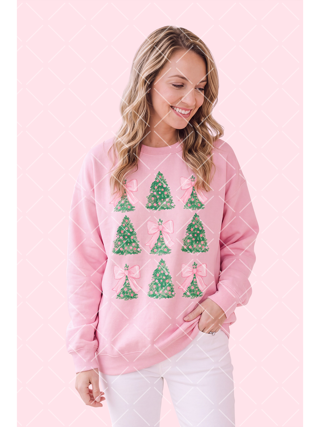 Pink Bow Christmas Tree PNG Design + 13 Styled Mockups
