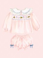 Fall Smocked Children's Clothing Watercolor Clipart Set