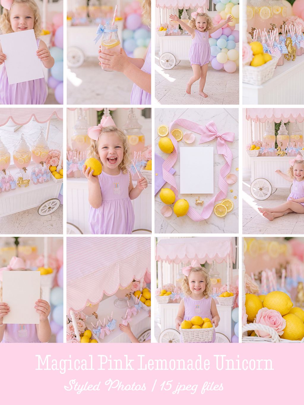 Magical Pink Lemonade Unicorn Styled Photo Mockup Bundle