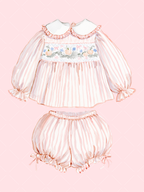 Fall Smocked Children's Clothing Watercolor Clipart Set