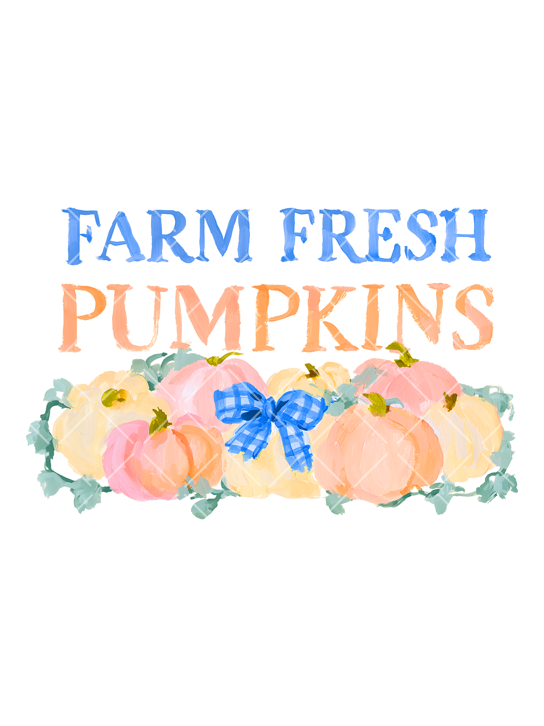 Farm Fresh Pumpkins Extra-Large Watercolor PNG Clipart
