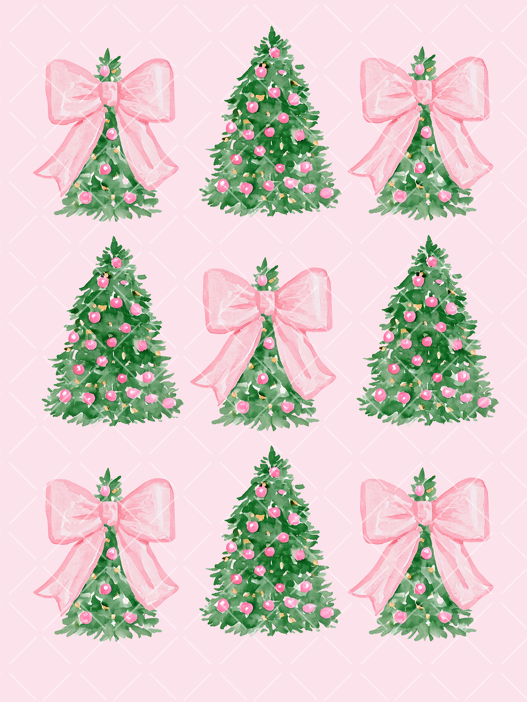 Pink Bow Christmas Tree PNG Design + 13 Styled Mockups
