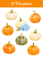 37-Piece Multicultural Grandmillennial Autumn Clipart