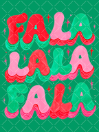 Fa La La Retro Christmas PNG Design + Styled Mockups