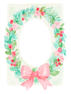 Watercolor Christmas A7 Frames Clipart Set