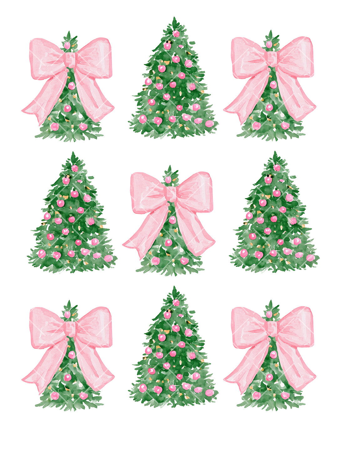 Pink Bow Christmas Tree PNG Design + 13 Styled Mockups