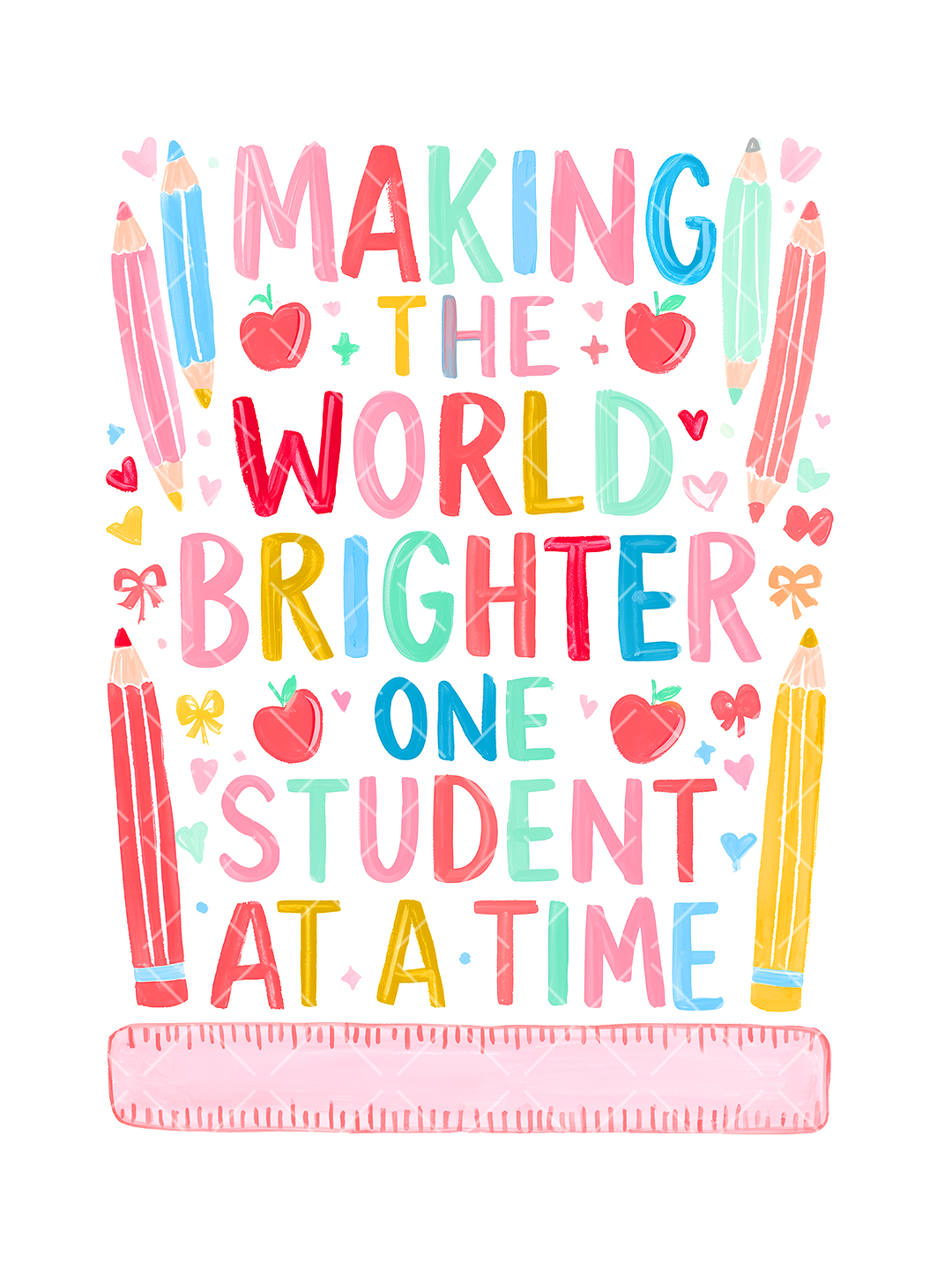 Making the World Brighter Teacher PNG Design