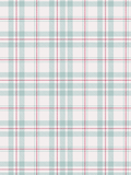 Seamless plaid pattern with soft light blue and white checks crossed by thin red accent lines