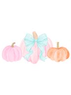 Preppy Pink Pumpkin Bow Watercolor PNG Clipart