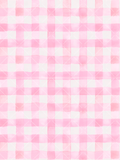 Delicate pink and white watercolor gingham seamless pattern with hand-painted checks and softly overlapping brushstrokes.