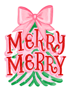 Merry Merry Pink Bow Christmas Tree PNG Design