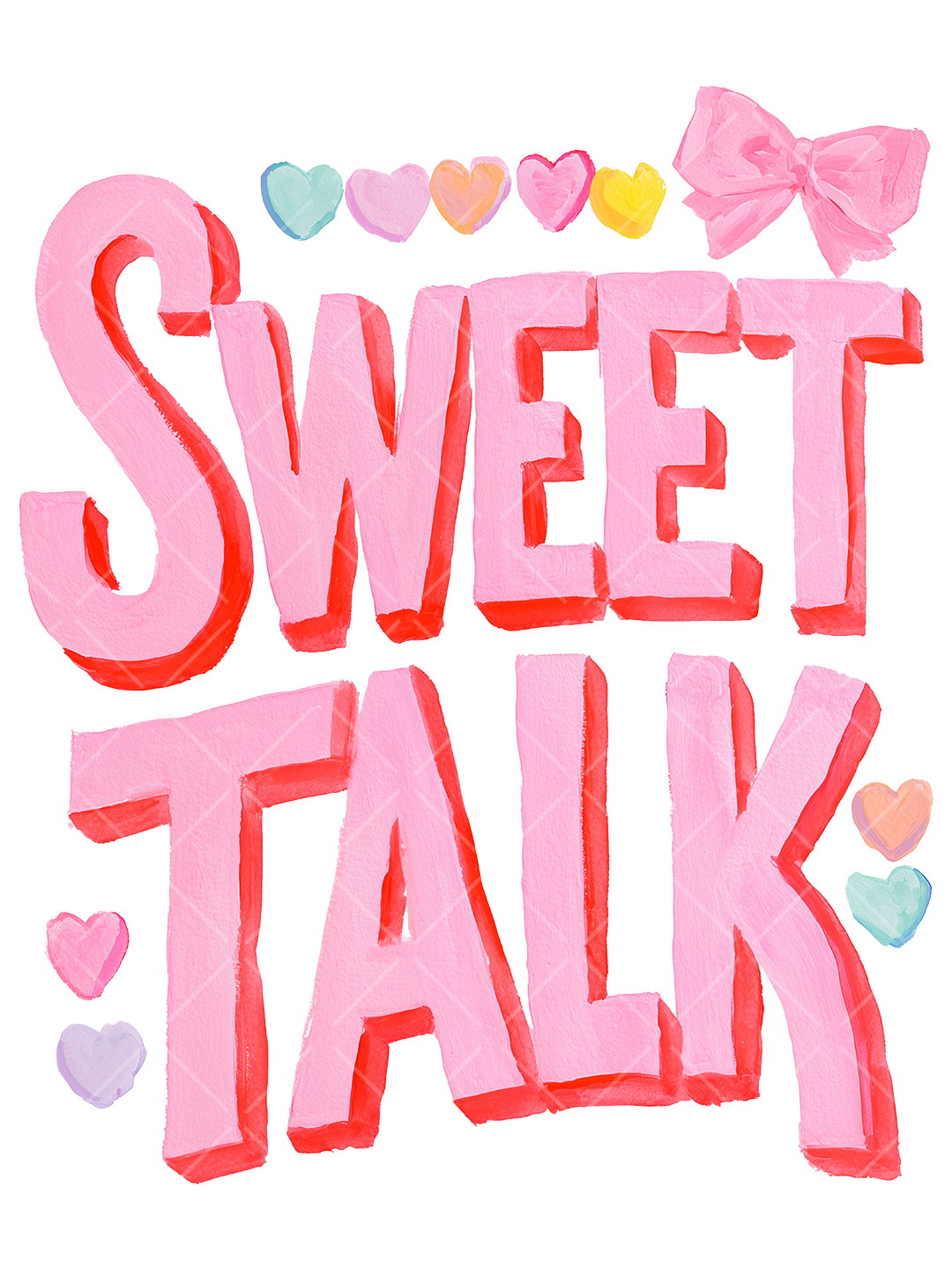 Sweet Talk Watercolor Valentine PNG Design