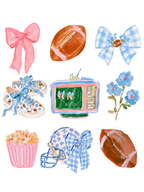 Preppy Football Game Day Watercolor PNG Design