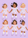Valentine Toddler Girls Watercolor Clipart Set