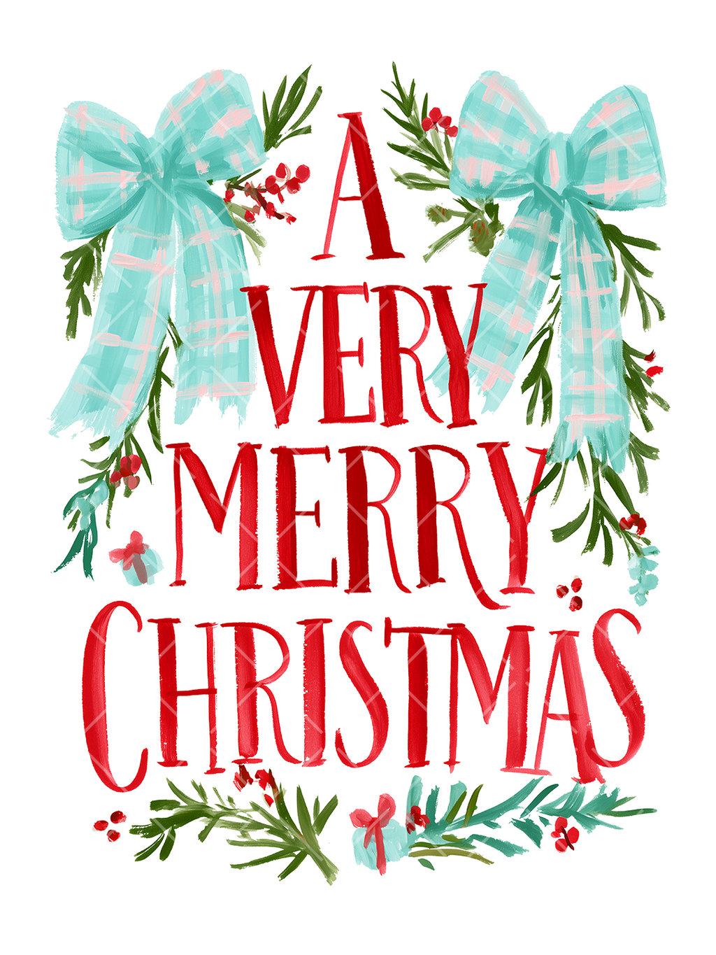 A Very Merry Christmas Bow PNG Design