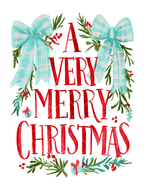 A Very Merry Christmas Bow PNG Design