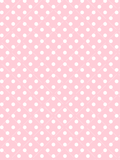 Seamless pattern with white polka dots and subtle diagonal lattice lines on a soft pink background