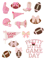 Pink Beaded Football Gameday Clipart Bundle