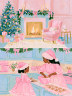 Painted Pink Christmas Wall Art Printable Set