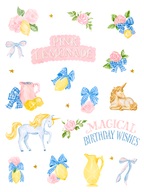 Magical Pink Lemonade Unicorns Watercolor Clipart Pack