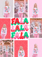 Fa La La Retro Christmas PNG Design + Styled Mockups