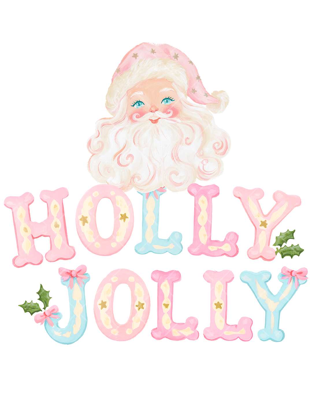 Holly Jolly Black Santa Christmas PNG Design