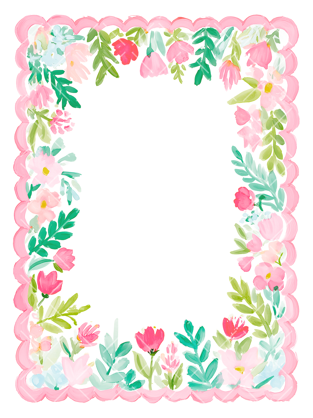 Watercolor Christmas A7 Frames Clipart Set