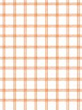 Seamless plaid pattern with softly textured orange watercolor lines crossing a white background