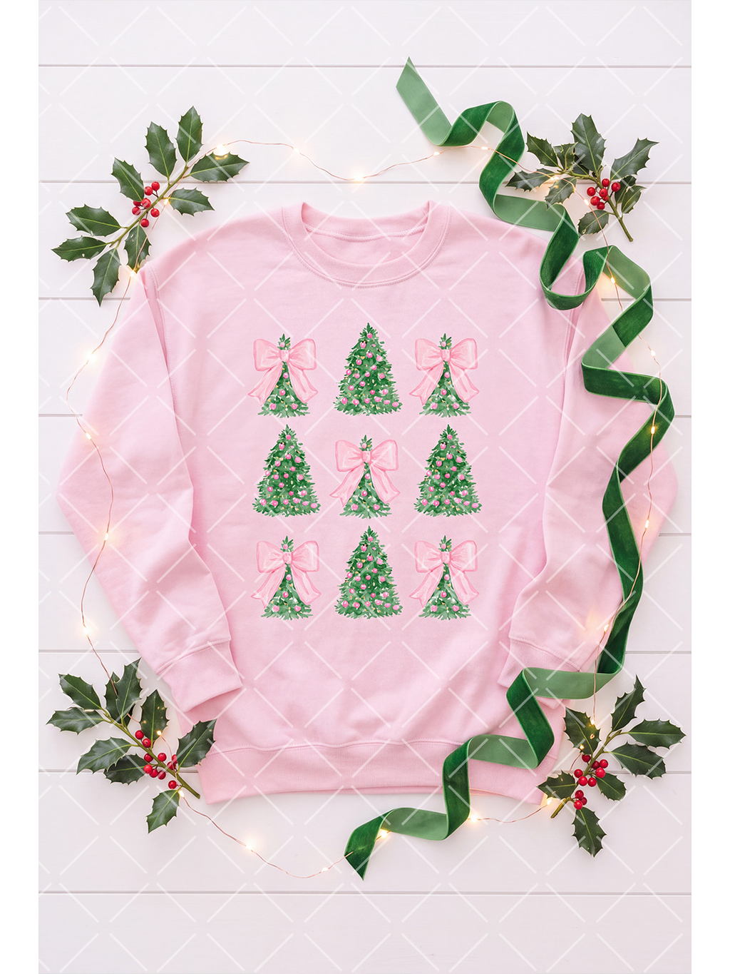 Pink Bow Christmas Tree PNG Design + 13 Styled Mockups